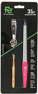 3 Pieces Complete Nail & Beauty Care Set, Nail File, Tweezer, Professional Nail Cutter for Precise and Easy Nail Trimming