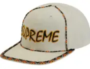 SUPREME Beaded 6-PANEL HAT White SS19! New With Tag!