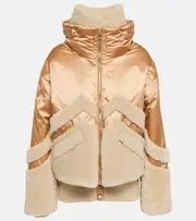 [Bogner] Bogner Milia shearling-paneled down ski jacket AU 18 beige