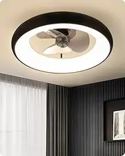 Low Profile Ceiling Fan with Lights and Remote - Dimmable LED, Adjustable Color Temperature, Timer, Reversible Blades, Small Flush Mount Ceiling Fan for Bedroom, Farmhouse (20 inch, Black)