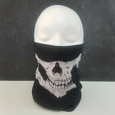 Skeleton Gaitor Black Biker Headband Face Mask Scarf Balaclava Seamless NEW
