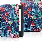 Case for Kindle Paperwhite 10th Generation 2018, Kindle Case with Waterproof Kindle Paperwhite E-Reader Case, e-Book-Reader-Covers with Auto Sleep/Wake for Kindle Paperwhite 10th Gen - Flowers