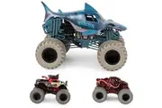 Monster Jam, Into The Deep 3-Pack Die-Cast Monster Trucks, 1:24 Scale Megalodon, 1:64 Scale Pirates Curse Octon8er, Kids Toys for Ages 4-6+