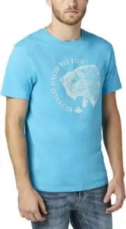 Buffalo Jeans Shirt David Bitton Mens T-Shirt Logo Short Sleeve Tee Teal Small