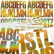 240pcs Vinyl Letter Stickers 3" Large Gold Alphabet Number Sticker Self-Adhesive for Bulletin Board Mailbox Classroom Sign Poster Party