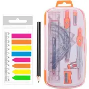 Maths Geometry Kit Protractor and Compass Set Orange