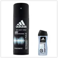 在飛比找iOPEN Mall優惠-Adidas男用體香噴霧－青春活力(150ml)*3+沐浴露