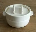 KAMOSHIKA DONABE Japanese Earthen Rice Pot 3-go/3 cup White Pottery Rice cooker
