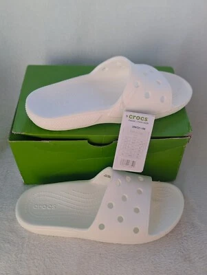 Size 10 Women's/8 Men's Crocs Classic Slide White Slip On Comfortable Sandals