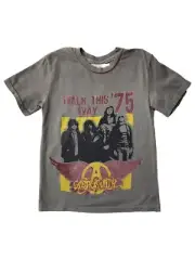 Junk Food Boys Gray "Walk This Way" Aerosmith T-Shirt Tee Shirt XX-Small 4-5