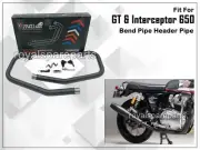 For Royal Enfield GT & Interceptor 650 "SILVER STALLION" Black Header Bend Pipe