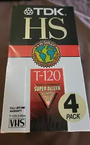 TDK VHS Tapes T-120 4 Pack