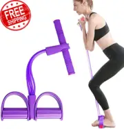 Home 4 Tube Tension Rope Pedal Resistance Band Elastic Sit up Exercise Pull Band