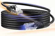 Cat 6 Ethernet Cable 50FT Indoor & Outdoor, Cat6 Ethernet Patch Cable 10Gbps, High-Speed UTP Cat6 Network Cable Pure Copper, Flexible Cat 6 Cable for Home and Office Network, Black