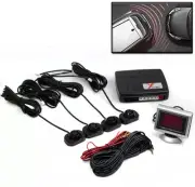 UNIVERSAL 4X SENSOR REVERSE PARKING ALERT SYSTEM LED REAR RADAR W/SILENT NEW SET