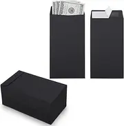 100 Pack Cash Envelopes Self adhesive 6.7x3.5 Inch, Fit for Envelope Money Saving Challenge, Black 120 GSM Thick Money Envelopes for Cash, Budgeting, Tips, Check, Coin & Tickets