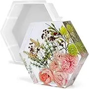 Large Resin Molds,Hexagon Round Resin Molds Silicone Deep Silicone Molds for Epoxy Resin DIY Bookends Specimens Weeding Flower Preservation Resin Mold