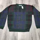 Vintage Nicklaus Knit Sweater Mens L Green Plaid USA Cotton Golf NWT NOS