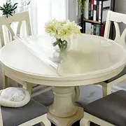 Table Cloth Waterproof Clear 85cm/33in, Round PVC Plastic Table Cover Protector, Transparent Table Protector Mat Stain-Resistant, Wipeable Clean Table Cloth Cover, for Home Kitchen