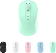 Wireless Mouse 2.4G with USB Mini Receiver, Rechargeable Type-C Silent Mouse, 800/1200/1600 DPI Optical Tracking Mouse for PC/Mac/Laptop/Ipad,Green