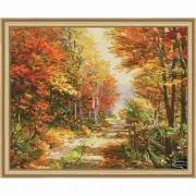 Diamond Dotz® A Walk Down Autumn Lane Kit & Frame Diamond Painting