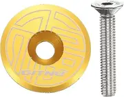uxcell 1 1/4" Bicycle Headset Top Cap Cover Aluminum Alloy Cycling Headset Stem with M6 Bolt for Mountain Bike Road MTB, Gold Tone
