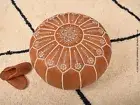 Home decor pouf, Moroccan Genuine Leather Boho Pouf Ottoman Footstool Poufs