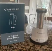 RJ3 6 Cup Ovalware Airtight Cold Brew Iced Coffee Maker 1.5L / Ice Tea Pot NIB!