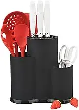Cooking Utensil Rack with Knife Holder, Tabletop Organising Tool for Home, Kitchen Storage Goods with Integrated Knife Stand and Cutlery Holder, Workplace Storage Box for Combination
