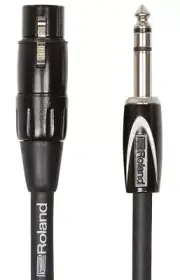 Roland Black Series 1/4" TRS - XLR Female Interconnect Speaker Monitor Cable 10'