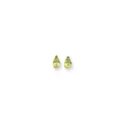 14k Yellow Gold 7x5mm Pear Peridot Checker Earrings