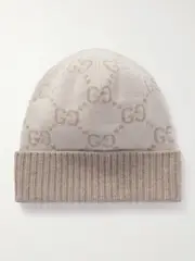 [Gucci] Gucci - Jacquard-knit Cashmere Beanie - Off-white - M M Off-white