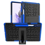 For Samsung Galaxy Tab S7 FE SM-T730 /T733 /T736B Shockproof Heavy Duty Rugged Case Cover Case, Kickstand Shockproof Heavy Duty Tough Protective Rugged Cover (Blue)