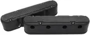Aeroflow GM LS 2 Piece Valve Covers Cast Tall Retro Finned Black - AF77-5020BLK