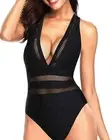 Tempt Me Women's One Piece Swimsuit Sexy Plunge V Neck Bathing Suit Monokin-XS
