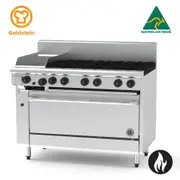 Goldstein Gas 6 Burners, 305 X 520 X 20mm Griddle, 40'' Convection Oven Electric PFC12G640E-X