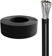 1/0 Gauge Tinned Copper Wire Battery Cable 3~20FT 1/0 AWG Solar Panel Connection Cable Silicone Sheath is Resistant to High and Low Temperatures Electrical Wire for Ship Generators Etc(10FT Black)