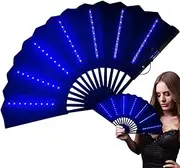 [Generic] LED Light up Folding Fan | LED Folding Handheld Fan,Multipurpose Bar Folding Fan, Accessories for Belly Dancing, Stage, Bar, Photography