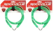 2 Rockville RCTR106G Green 6' 1/4'' TRS to 1/4'' TRS Cable 100% Copper