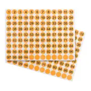 5 Pcs Round Number Sticker 0.8", Round Number Decal Labels 1 to 100, Orange