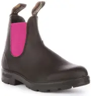 Blundstone 2208 Slip On Coloured Elastic Womens Boots Black Fushia Size 3 - 8