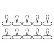 10Pcs Swivel Clasps, 1.5" Oval Ring Lobster Claw Push Gate Snap Hook, Black