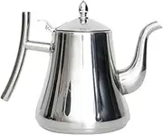 HOME DECO FACTORY, KA6128, Elegant and Functional Stainless Steel Teapot, Ideal for Tea, Coffee and Aperitifs, with Airtight Lid to Preserve The Aromas, Size: 1.2 L, Colour: Silver