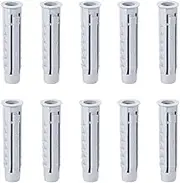Wall Plugs， 50pcs 8mmX40mm Plastic Expansion Pipe Column Concrete Anchor Wall Gray for Home Garden DIY Application