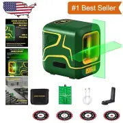 100ft Rechargeable Green Beam Cross Line Laser Level with Self-Leveling Feature