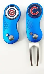 GOLF SWITCHBLADE Chicago Cubs DIVOT REPAIR TOOL + Ballmarker Blue