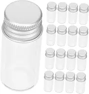 HEATSHAKING 24Pcs Mini Glass Vials Leak Storage Containers with Screw Caps Sample Storage Bottles for Liquids and Powders Durable and Reusable Mini Vials for Travel