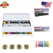 High-Quality Watercolor Paint Set in Metal Box - Includes Empty Containers