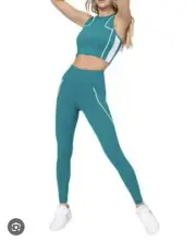 eleven by venus Williams Backspin Midi Tank & 7/8 Legging In Alpine Green Medium