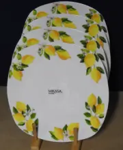 MIKASA Lemon Garden Bone China Dinner Plates Set of 4 NEW
